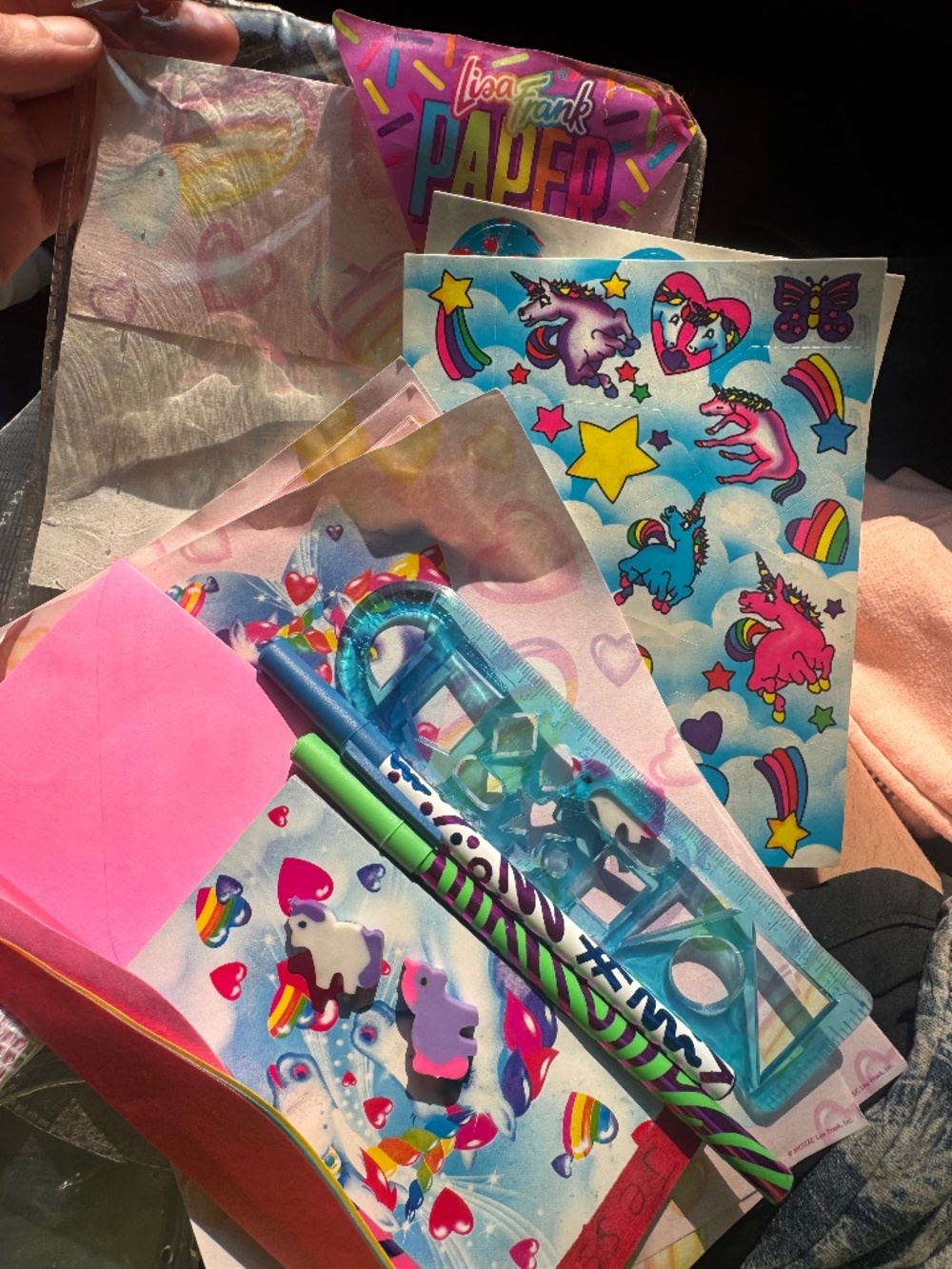 Vintage 80s Lisa Frank Pack It Stationary Set unicorn